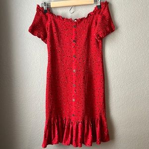 Off the Shoulder Scrunch Minidress